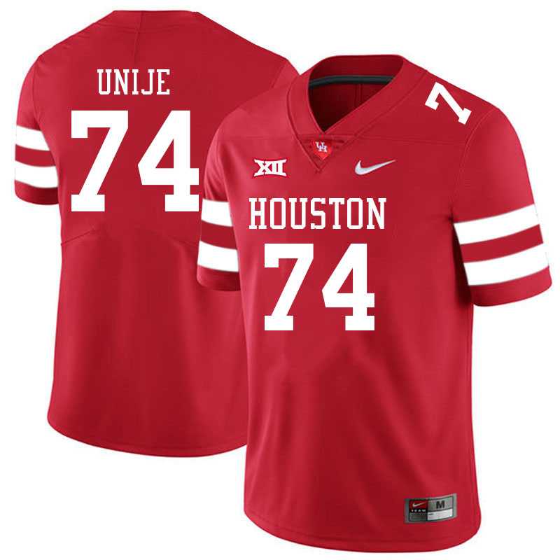 Men #74 Reuben Unije Houston Cougars College Big 12 Conference Football Jerseys Sale-Red